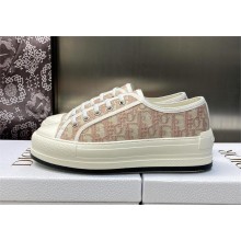 Dior nude Oblique Embroidered Cotton Walk'n'Dior Platform Sneaker 2023