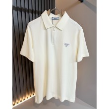 PRADA WHITE Piqué polo shirt UJN444 2025