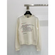 DIOR WHITE CASHMERE Dioramour Embroidered Sweater 2024