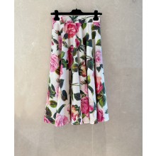 Dolce&Gabbana Floral cotton midi skirt 2025