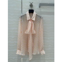 GUCCI PINK Printed silk chiffon shirt 812225 2025