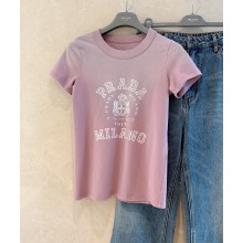 PRADA Printed jersey T-shirt 3557B PINK 2025