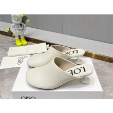 Loewe heel 5.5cm Toy mule in goatskin white 2023