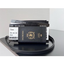 balenciaga Men's Passport Phone Holder in Black 2024