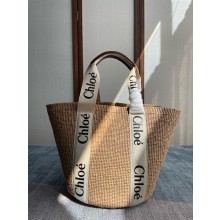 Chloe Woody raffia black tote bag 02 2024