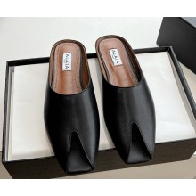 ALAÏA Open Toe Flat Genuine Leather slippers black 2025
