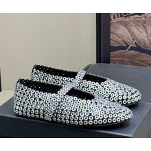 ALAÏA BALLET FLATS IN GLASS EYELET SUEDE GOATSKIN TRANSPARENT 2025