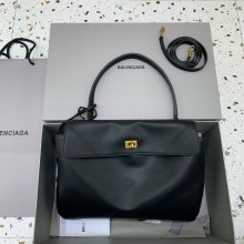 BALENCIAGA Women's Rodeo Medium Handbag in Black/gold 2024