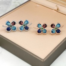Bvlgari fiorever colorful diamonds earrings