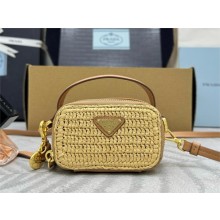 Prada 2WAY Mini Bag 1NR025 in Natural Raffia Leather 2025