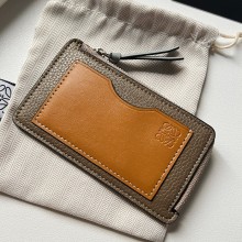 loewe Coin cardholder in soft grained calfskin tan/gray 2023