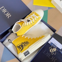 Dior yellow Canvas with AsteroDior Signature B23 High-Top Sneaker 2023