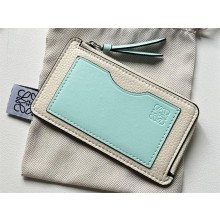 loewe Coin cardholder in soft grained calfskin white/green 2023