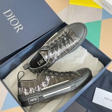 Dior Black and White Dior Oblique Canvas with Black Calfskin B23 Low-Top Sneaker 2023