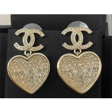 Chanel Chanel Pendant Earrings in Metal & Strass. Gold, Gray & Crystal ABA403 2023