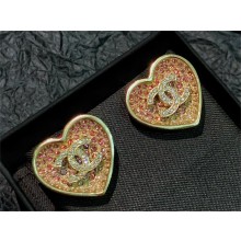 Chanel Clip-on Earrings in Metal & Strass. Gold, Pink & Crystal  ABA401 2023