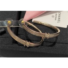 chanel Metal Golden hoop Earrings ABE246 2024