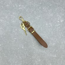 MIU MIU leather key ring 5TT176 BROWN 2024