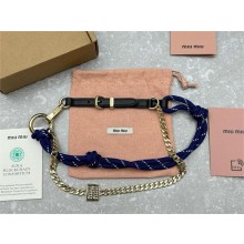 MIU MIU Leather anklet 5IE008 BLACK 2024