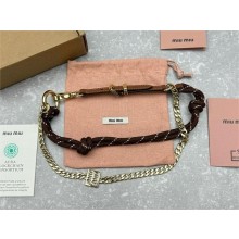 MIU MIU Leather anklet 5IE008 TAN 2024