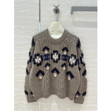 CHANEL Beige & Multicolor WOOL SWEATER P77825 2024