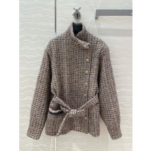 chanel gray wool tweed jacket 2024
