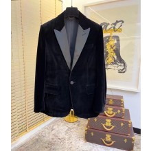 SAINT LAURENT tuxedo jacket in velvet BLACK 2023