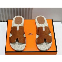 HERMES MEN'S SUEDE LEATHER Antigua espadrille BROWN 2024