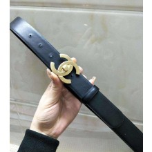 Chanel Smooth Calfskin Belt With Gold Buckle 2018