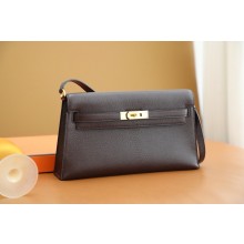 Hermes Kelly Elan Bag In Original Mysore Leather rouge sellier with gold hardware(Full Handmade)