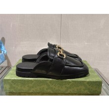 Gucci Women's Horsebit loafer slipper 771096 black 2024