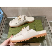 Gucci Women's Horsebit loafer slipper 771096 White 2024
