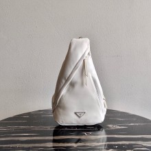 Prada Re-Nylon and leather backpack white 2021