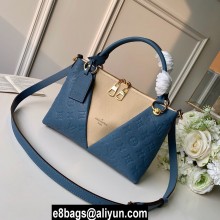 LOUIS VUITTON V TOTE BB MONOGRAM EMPREINTE M44419 BEIGE/BLUE