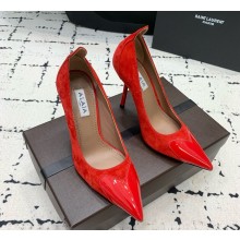 Alaia Le Cœur Heart  in Suede and Patent Leather Red heel 10.5cm 2024 