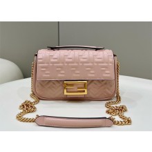 fendi medium Baguette Chain Midi bag in nappa leather pale pink 2023