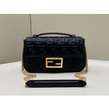 fendi medium Baguette Chain Midi bag in nappa leather black 2023