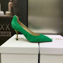 DIOR heel 8CM D-FAME PUMPS IN SUEDE LEATHER GREEN 2023
