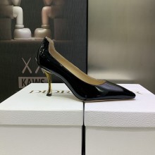 DIOR heel 8CM D-FAME PUMPS IN PATENT LEATHER BLACK 2023