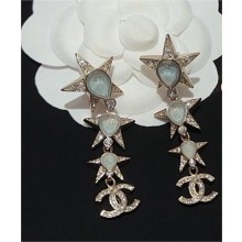 Chanel Pendant Earrings in Metal & Strass. Gold, Blue, Pink & Crystal ABA378 2023