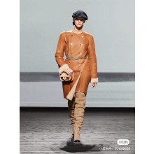 CHANEL Shearling Lambskin Brown & Beige coat P78286 2024