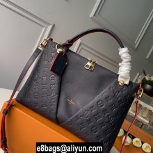 LOUIS VUITTON V TOTE MM MONOGRAM EMPREINTE M44397 BLACK WITH ROSY PIPING