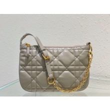 Dior  Quilted Macrocannage Calfskin Mini Dior Caro Tulip Bag gray 2022