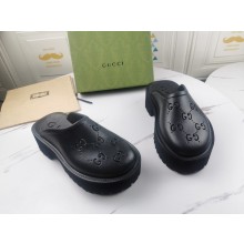 gucci Women's platform perforated G sandal black 2021