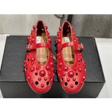 Alaia BALLET FLATS WITH SPHERES ON LAMBSKIN red 2024