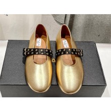 Alaia leather BALLET FLATS GOLD 2024