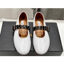 Alaia leather BALLET FLATS WHITE 2024
