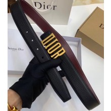 Dior Black Leather Belt 38MM Width Gold DIOR Buckle 2018