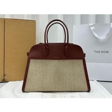 The Row Soft Margaux 15 Bag in Leather burgundy/Canvas White 2024