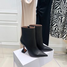 Amina Muaddi Giorgio leather ankle boots black 2021